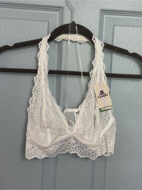 B. Tempt’d White Eyelet Lace Halter Bralette Large NWT